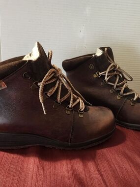 Women's Martino leather ankle Brown Lace-Up  Hiking Boots Size 9